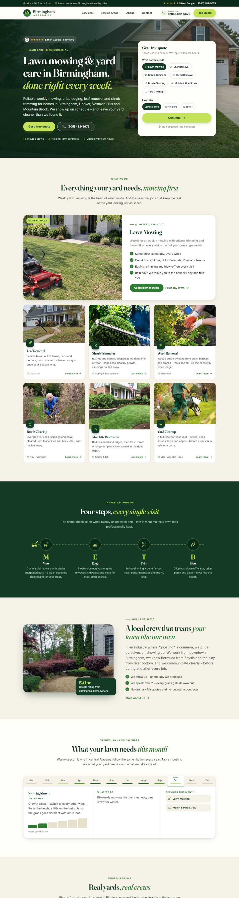 Birmingham Landscaping website – homepage