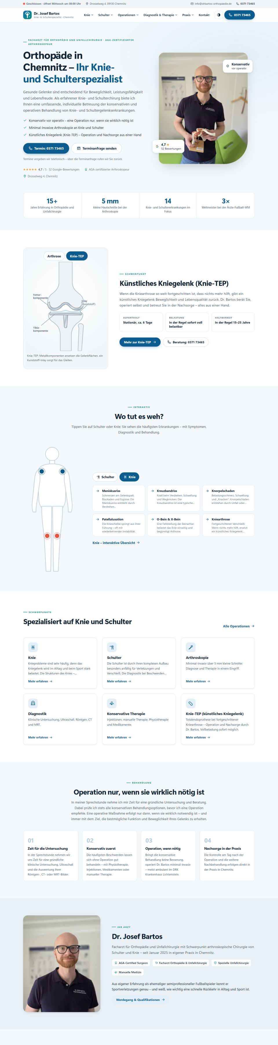 Dr. Josef Bartos – Orthopedics website – homepage